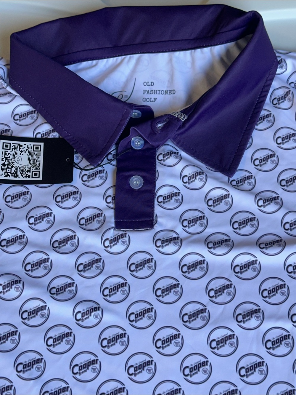 Old Fashioned Golf Men's polo shirt COOPER cheese Wisconsin M NWT OFG dri fit